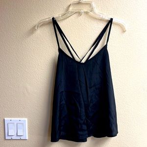 Hollister black top with cross back, flowy